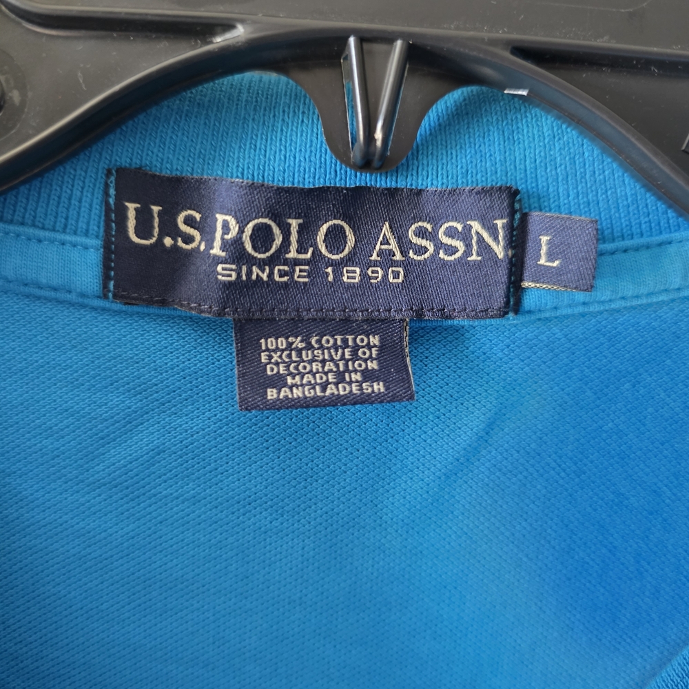 U.S. Polo Assn. Vibrant Blue Mens Polo Shirt - Picture 3 of 4